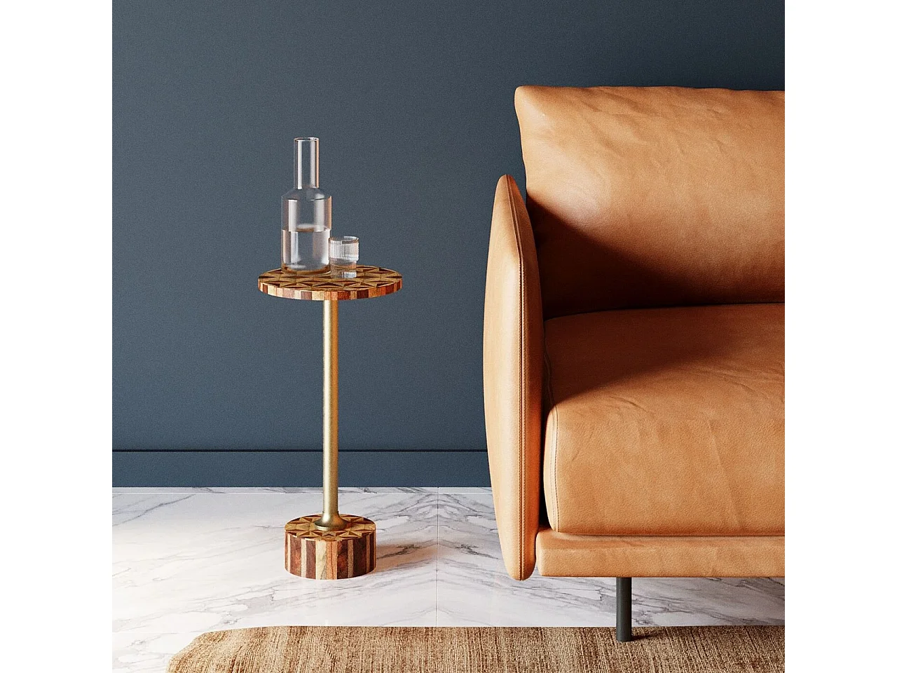 Table d appoint Domero Geo laiton Ø25cm