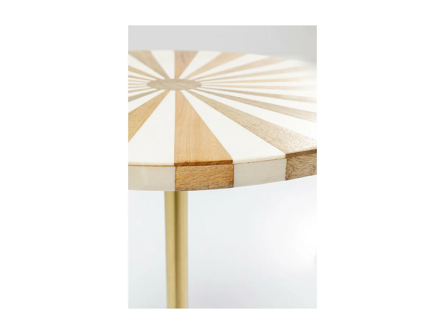 Table d appoint Domero Cirque laiton blanc Ø40cm