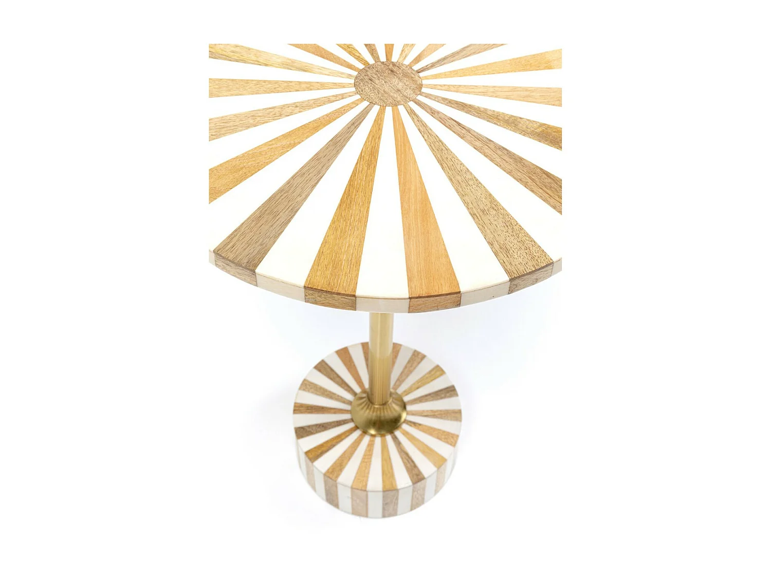 Table d appoint Domero Cirque laiton blanc Ø40cm