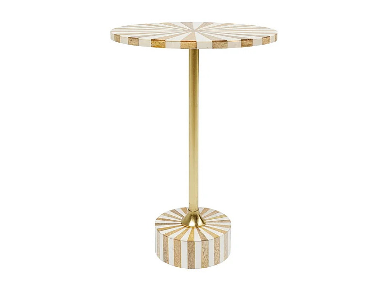 Table d appoint Domero Cirque laiton blanc Ø40cm