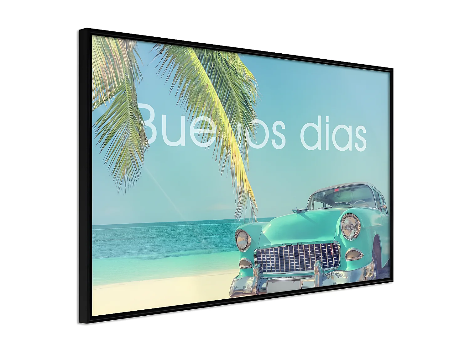 Affiche Murale Encadrée "Welcome to Paradise" 60 x 40 cm Noir