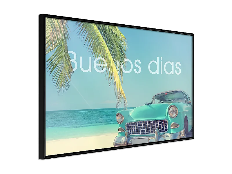 Affiche Murale Encadrée "Welcome to Paradise" 60 x 40 cm Noir