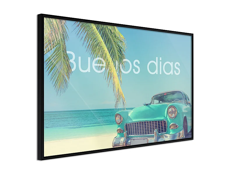 Affiche Murale Encadrée "Welcome to Paradise" 60 x 40 cm Noir