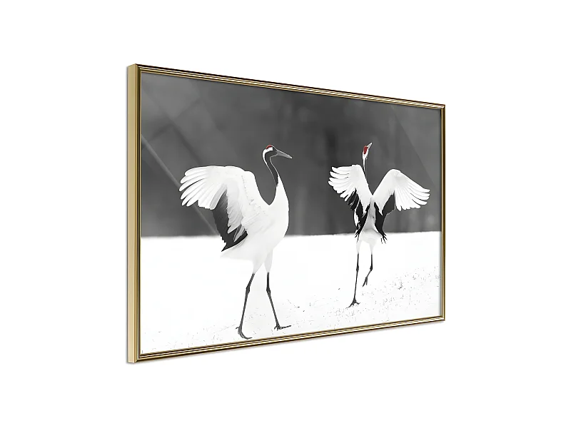 Affiche Murale Encadrée "Bird Date" 30 x 20 cm Or