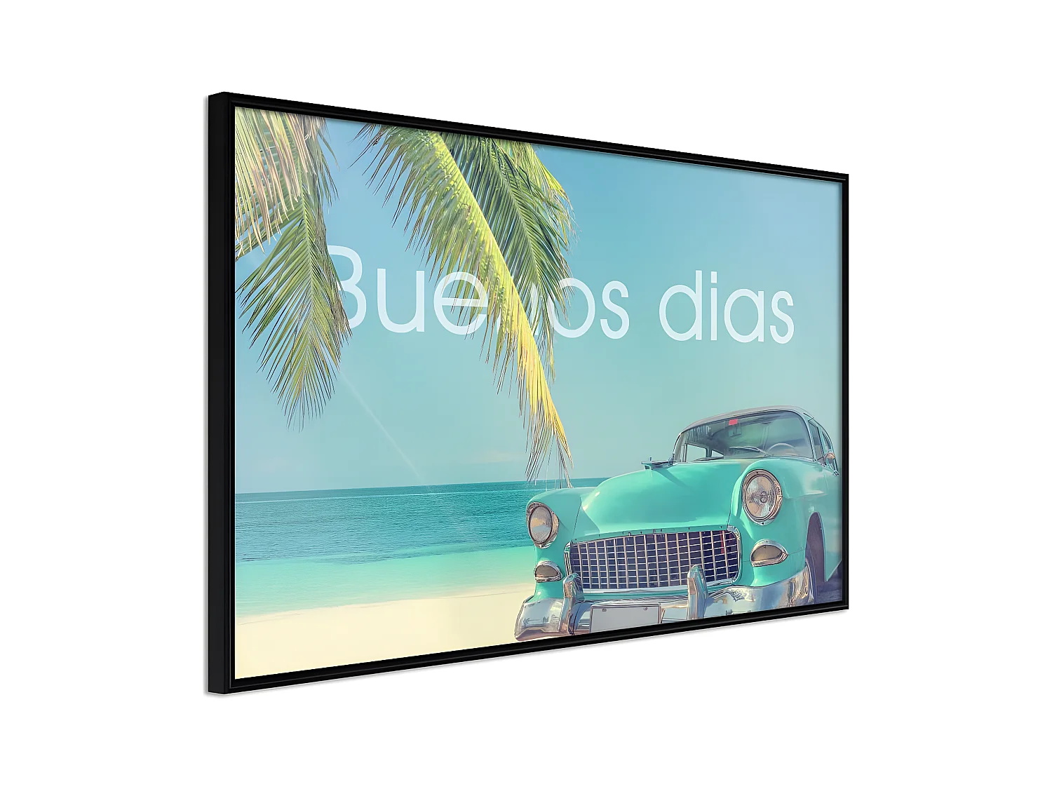 Affiche Murale Encadrée "Welcome to Paradise" 45 x 30 cm Noir