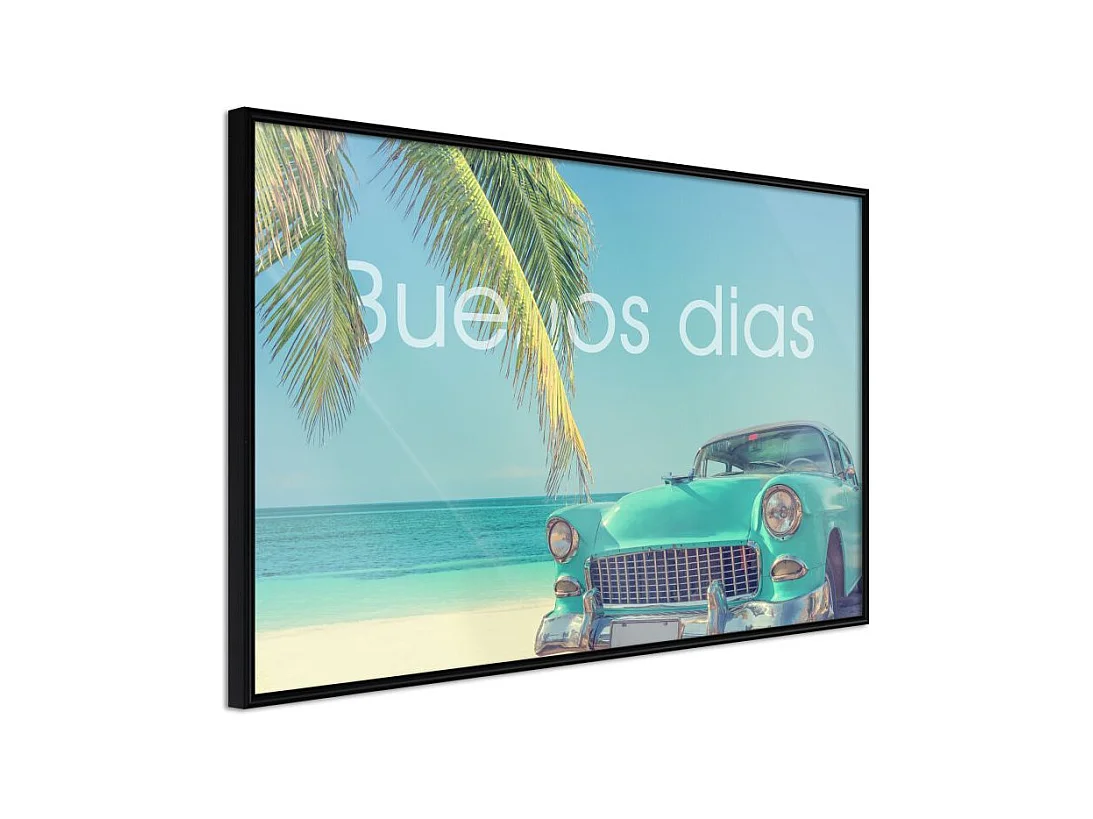 Affiche Murale Encadrée "Welcome to Paradise" 90 x 60 cm Noir