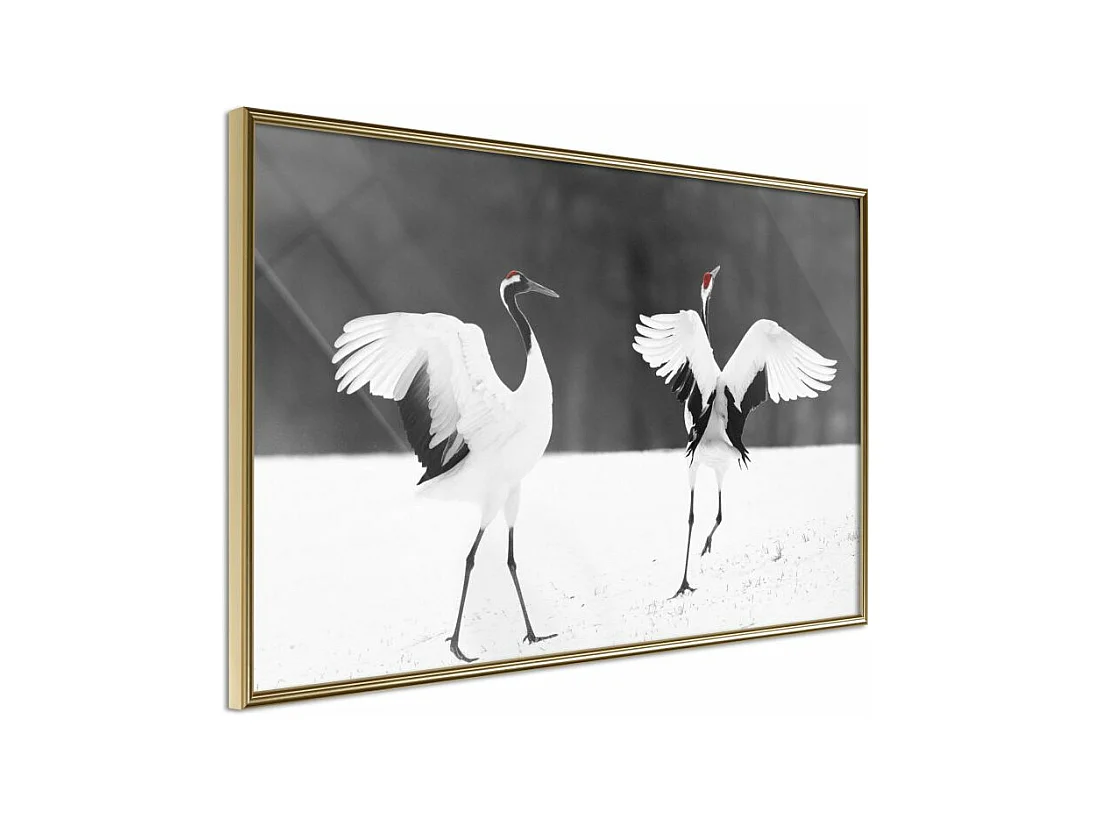Affiche Murale Encadrée "Bird Date" 90 x 60 cm Or