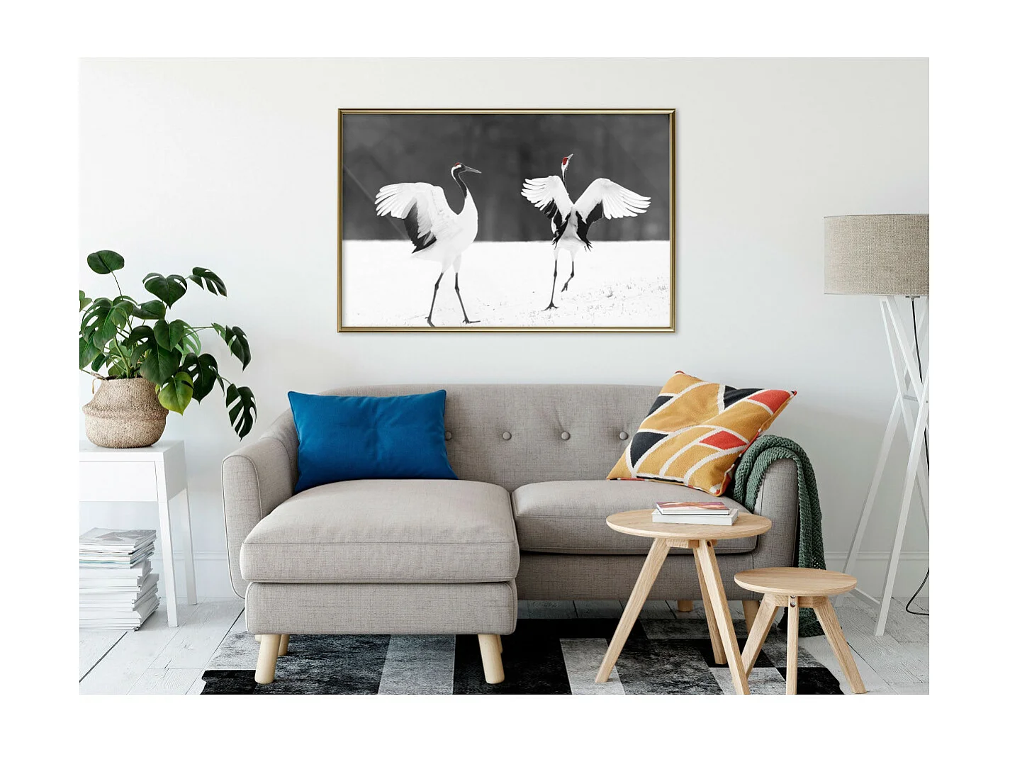 Affiche Murale Encadrée "Bird Date" 90 x 60 cm Or