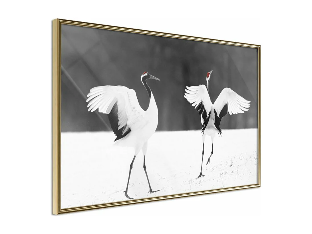 Affiche Murale Encadrée "Bird Date" 45 x 30 cm Or