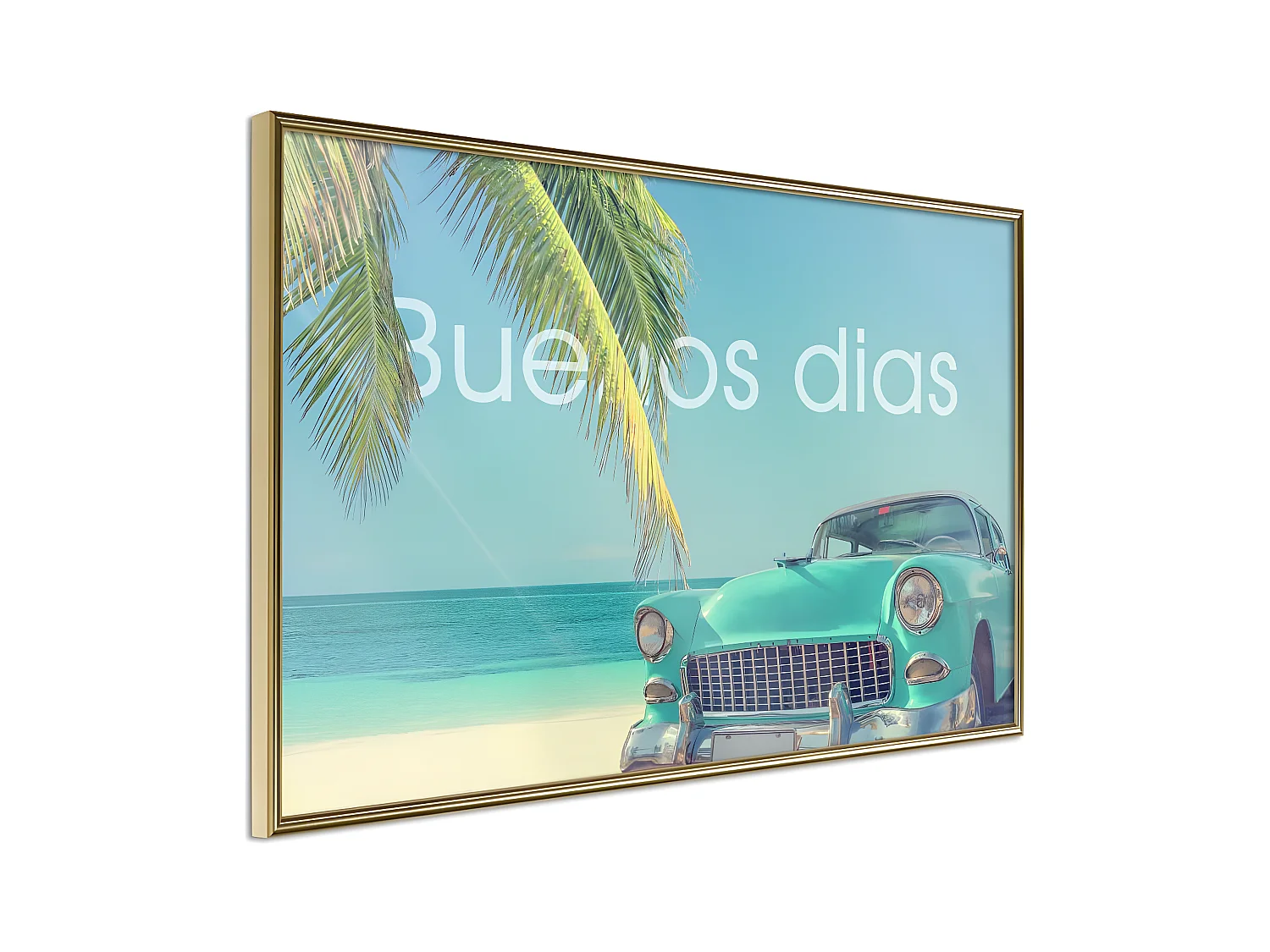 Affiche Murale Encadrée "Welcome to Paradise" 30 x 20 cm Or