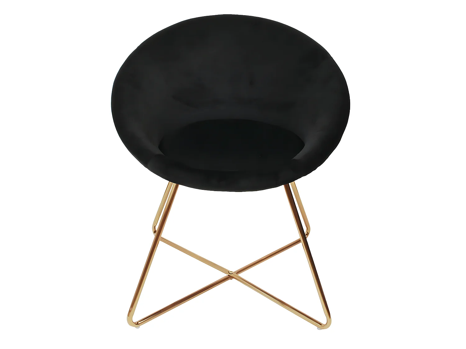 KAENA - Fauteuil Velours Noir et Piétement Doré