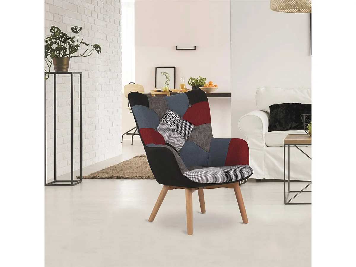 FEDERICA - Fauteuil Patchwork Motifs Colorés