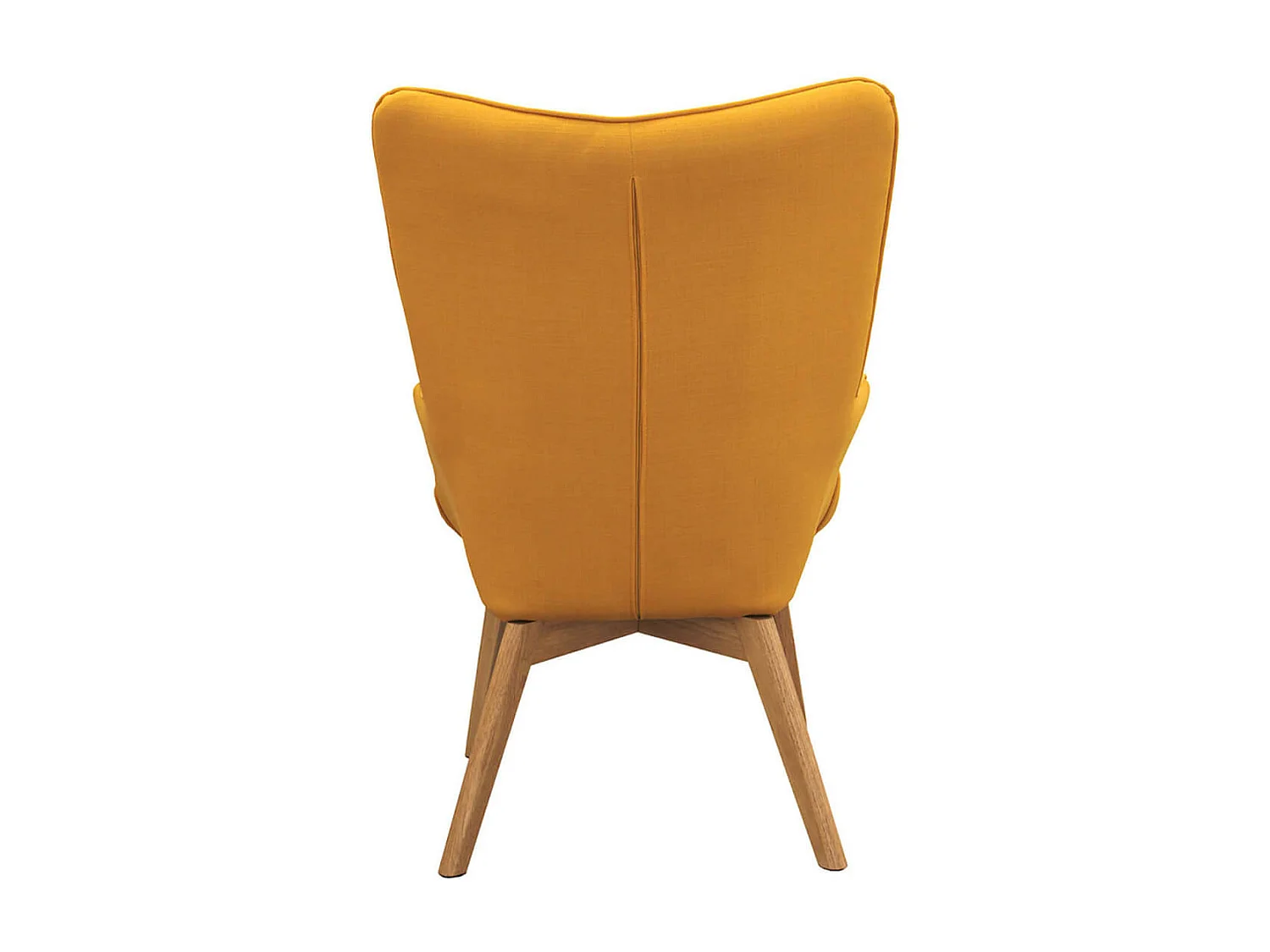 HAYNA - Fauteuil Jaune et Piétement Naturel