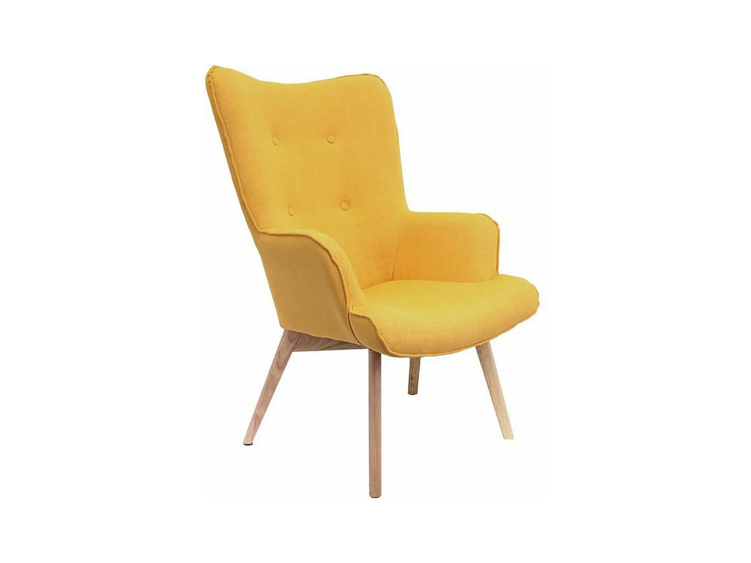HAYNA - Fauteuil Jaune et Piétement Naturel