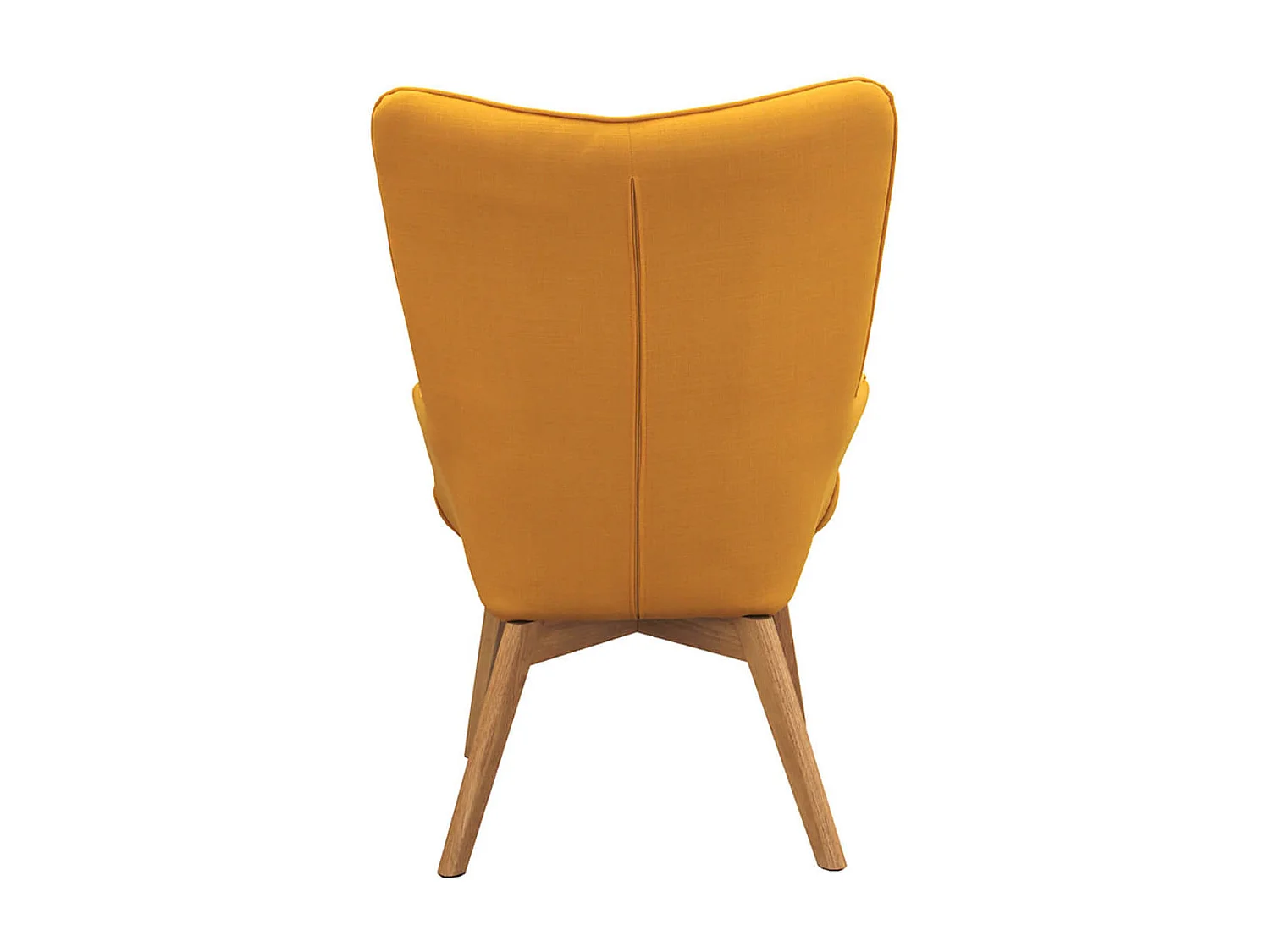 HAYNA - Fauteuil Jaune et Piétement Naturel