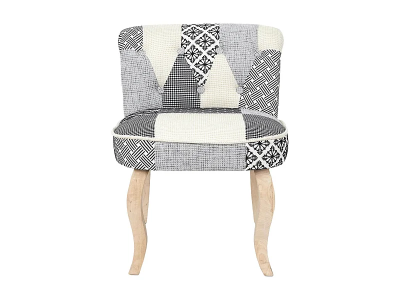 GIADA - Fauteuil Baroque Patchwork Motifs Grisés