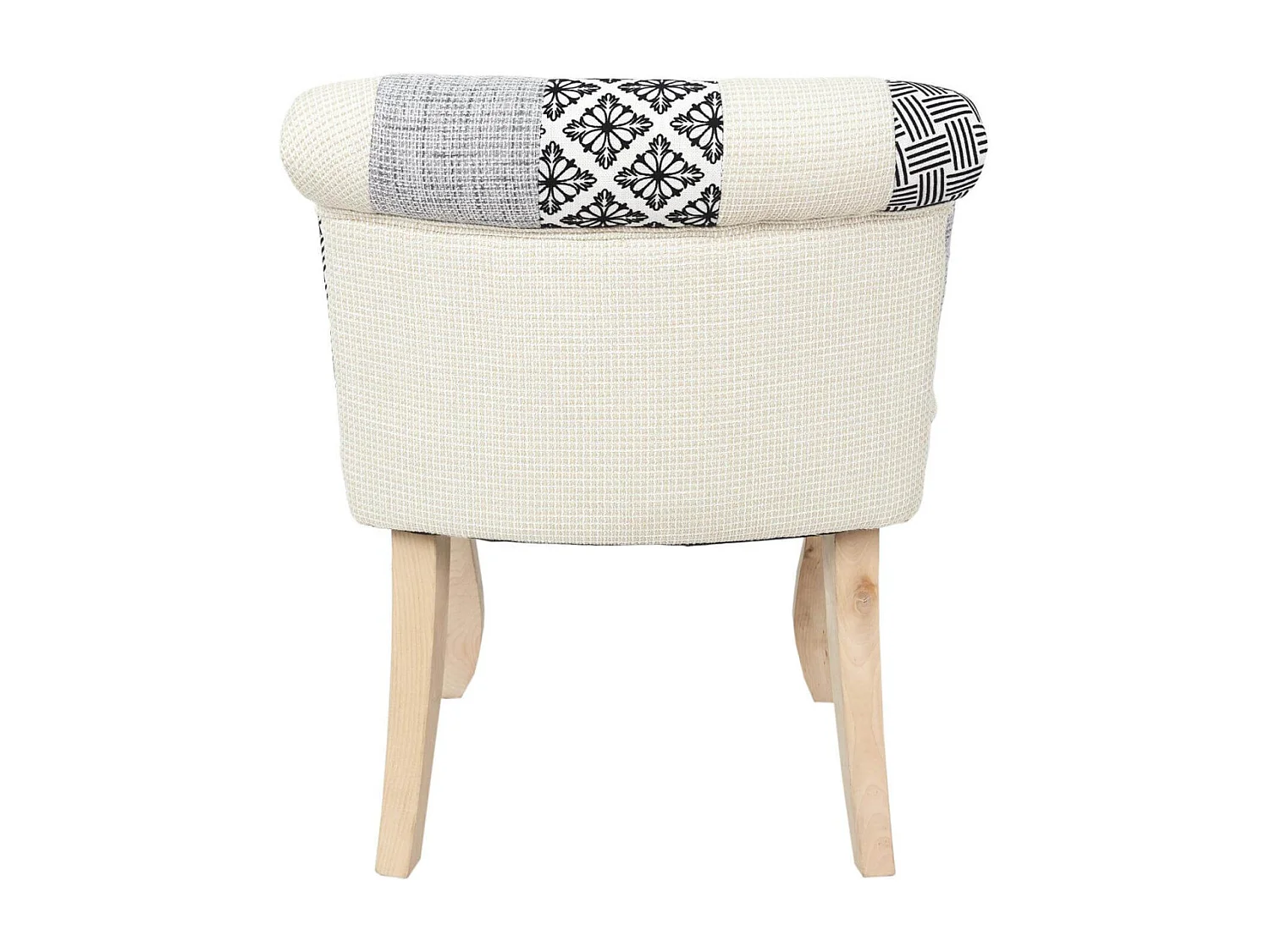 GIADA - Fauteuil Baroque Patchwork Motifs Grisés