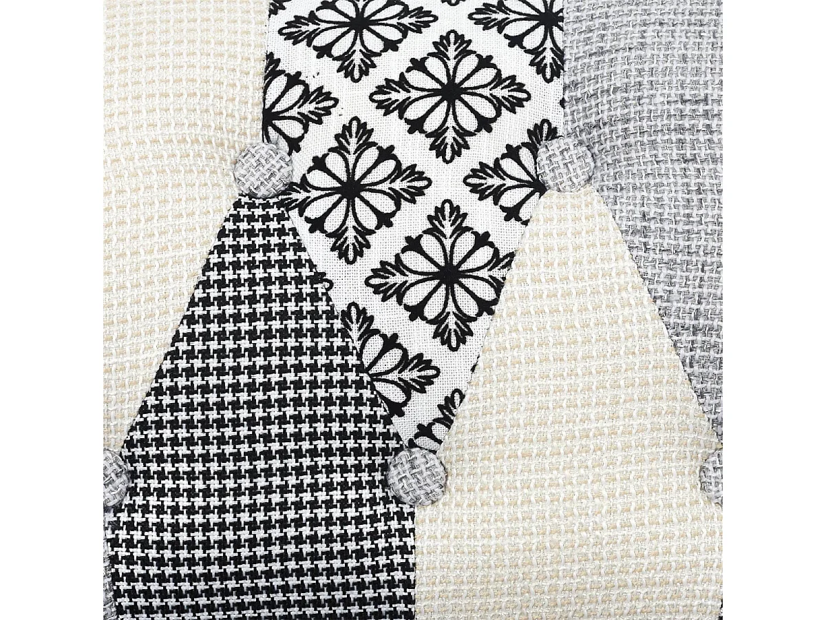 GIADA - Fauteuil Baroque Patchwork Motifs Grisés