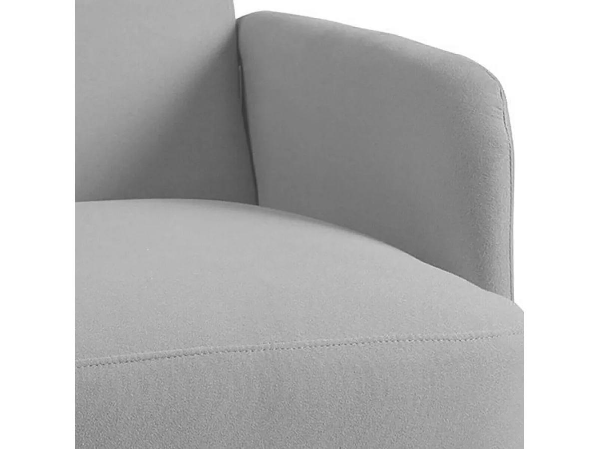TEODORE - Fauteuil Rembourré Tissu Gris Clair