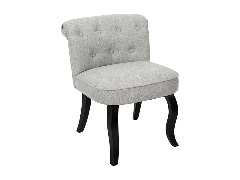 NORA - Fauteuil Avec Dossier Capitonné Coloris Gris Clair
