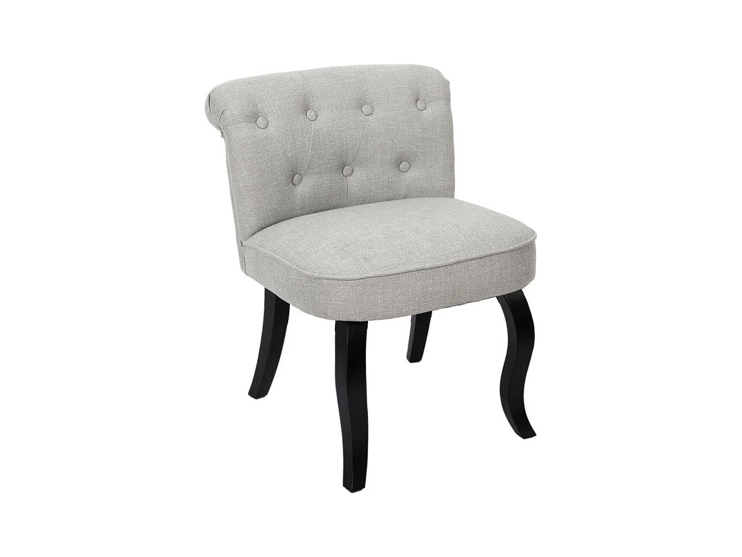 NORA - Fauteuil Avec Dossier Capitonné Coloris Gris Clair