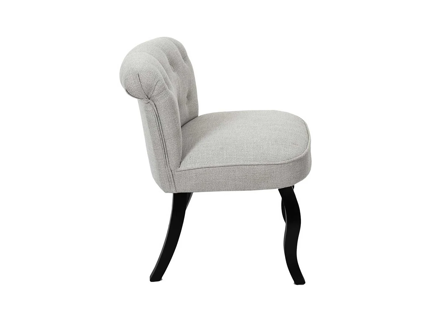 NORA - Fauteuil Avec Dossier Capitonné Coloris Gris Clair