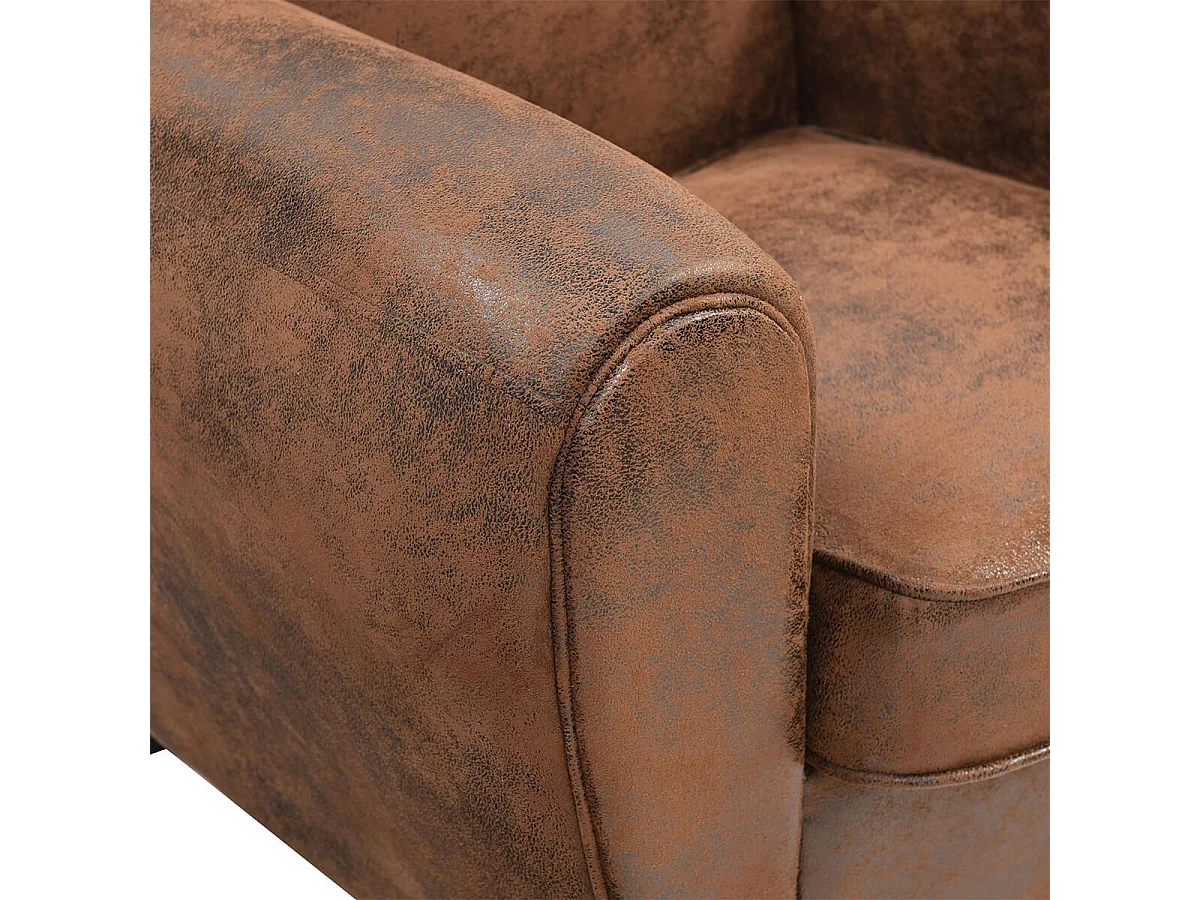 GANSSI - Fauteuil Club Marron Aspect Cuir Vieilli