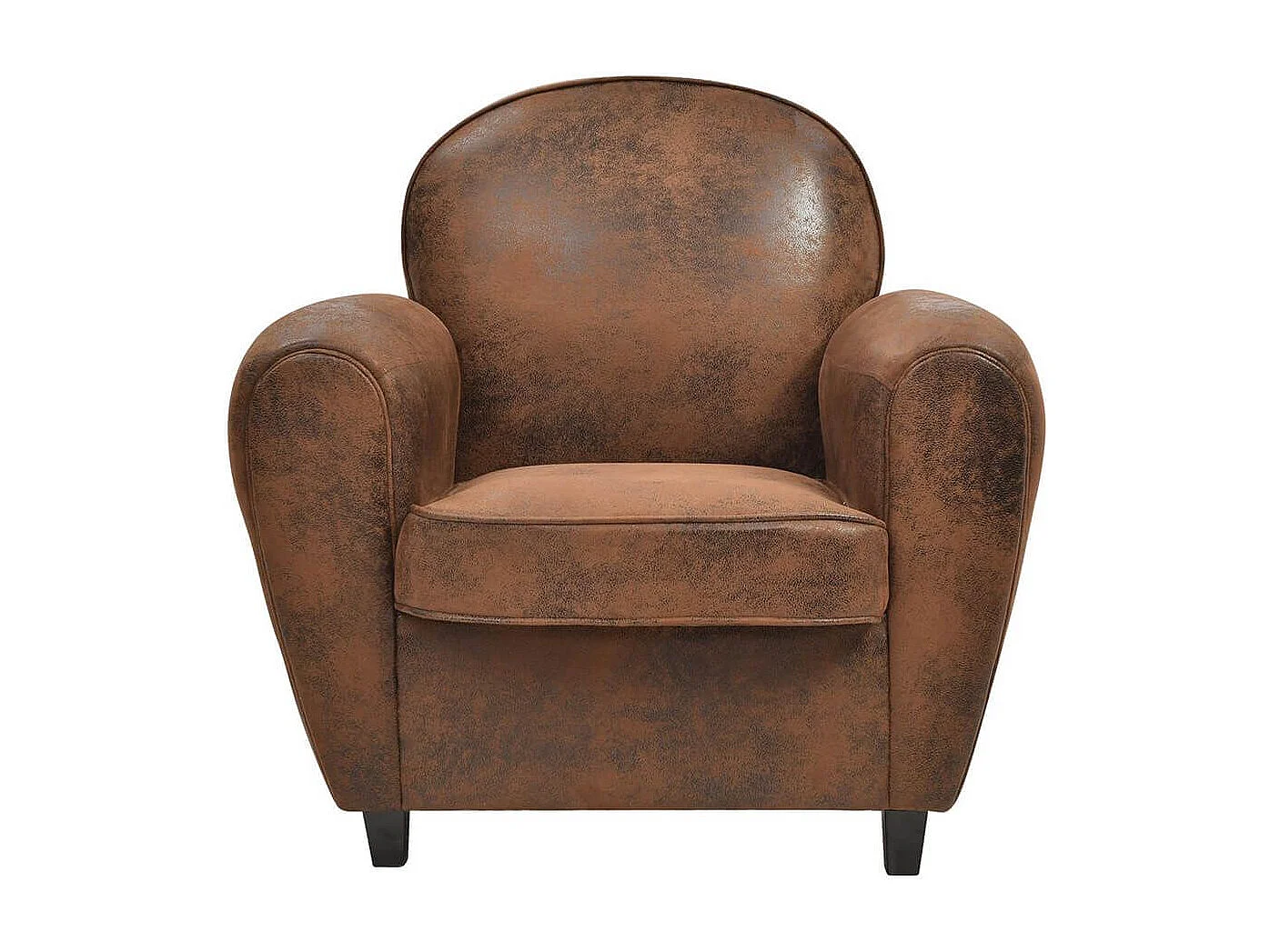GANSSI - Fauteuil Club Marron Aspect Cuir Vieilli