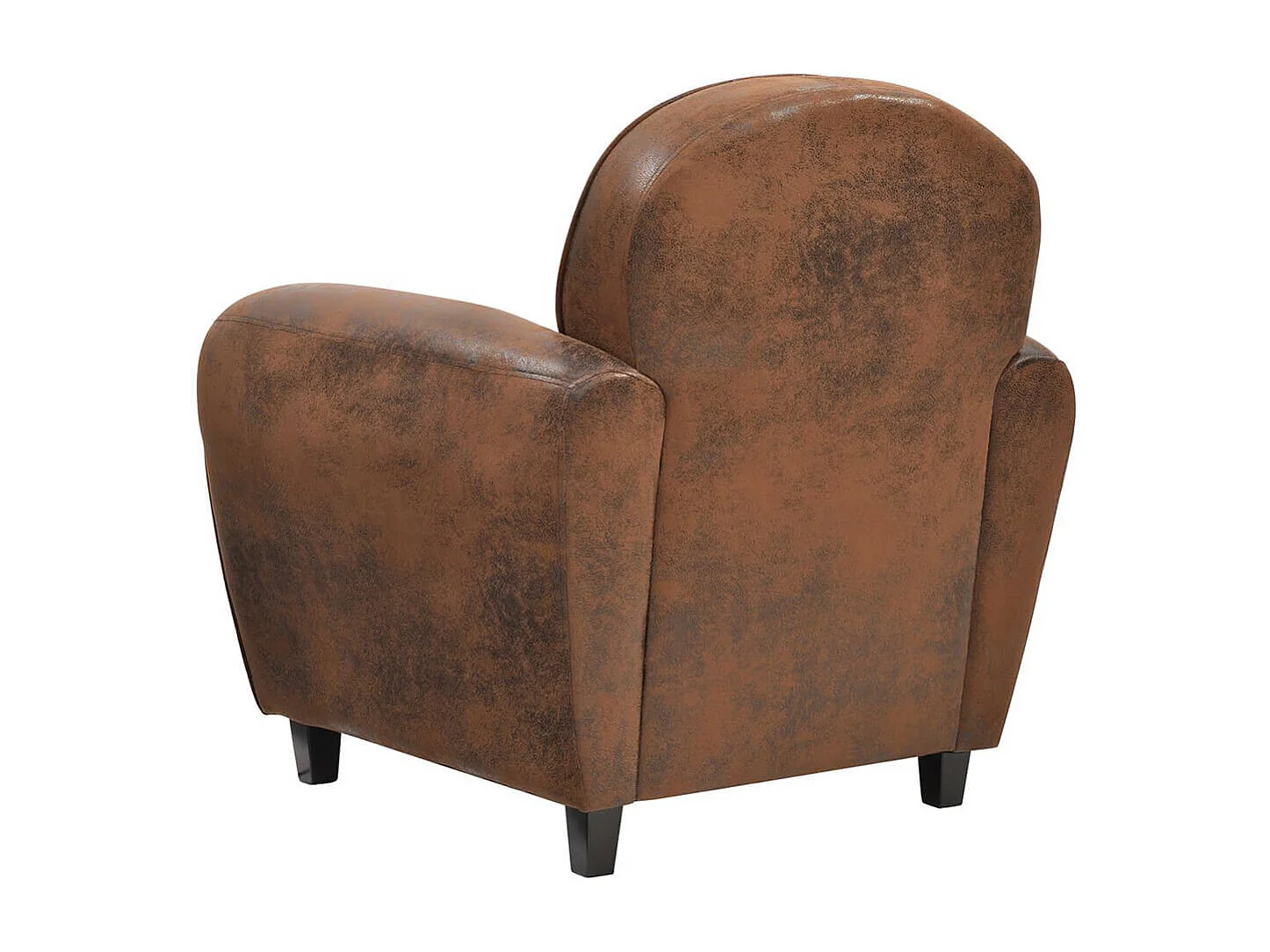 GANSSI - Fauteuil Club Marron Aspect Cuir Vieilli