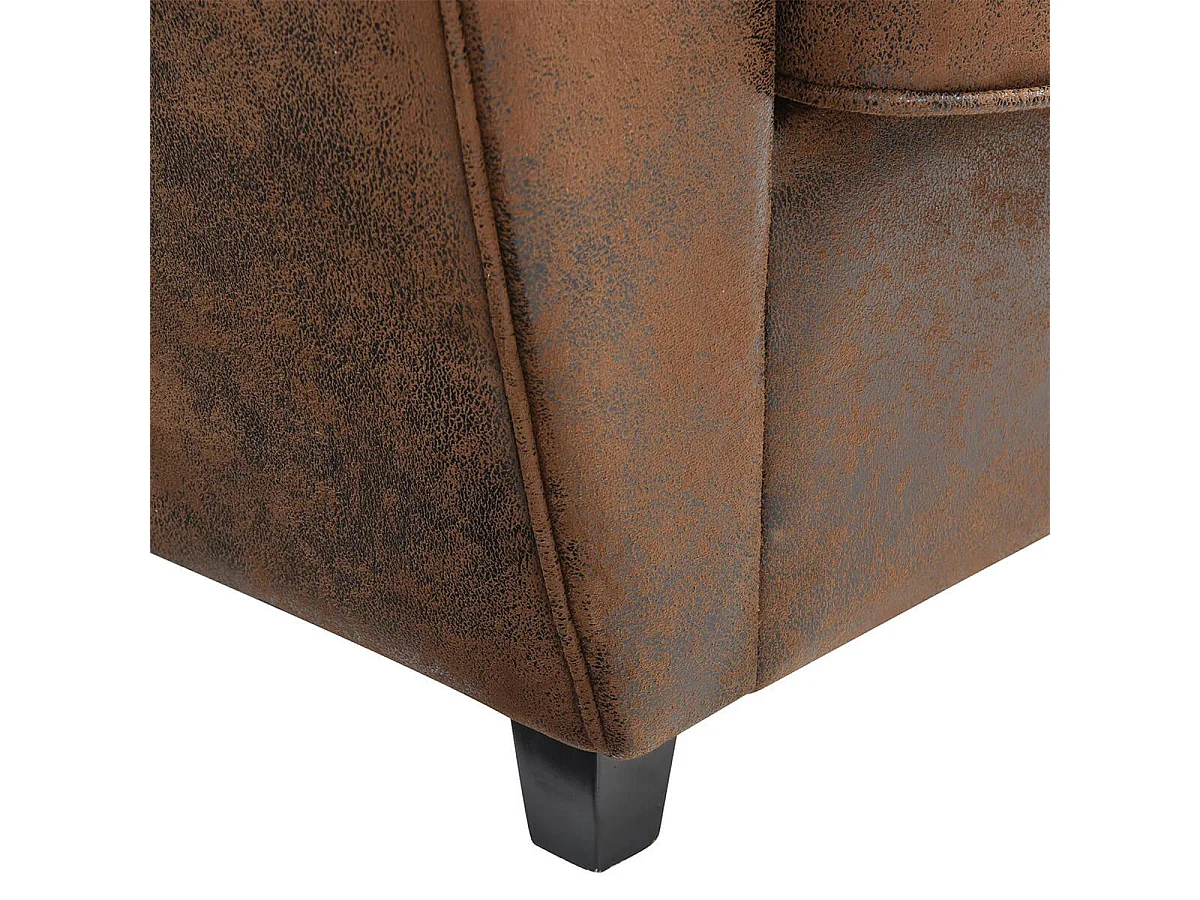 GANSSI - Fauteuil Club Marron Aspect Cuir Vieilli