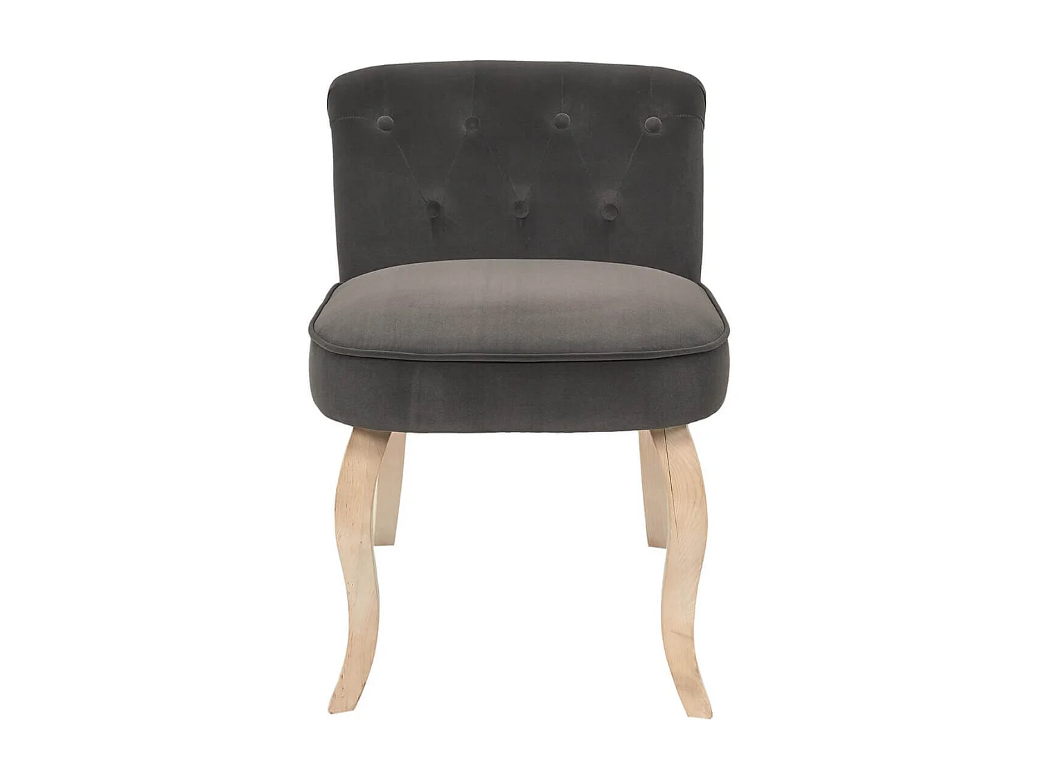 NORA - Fauteuil Avec Dossier Capitonné Velours Anthracite