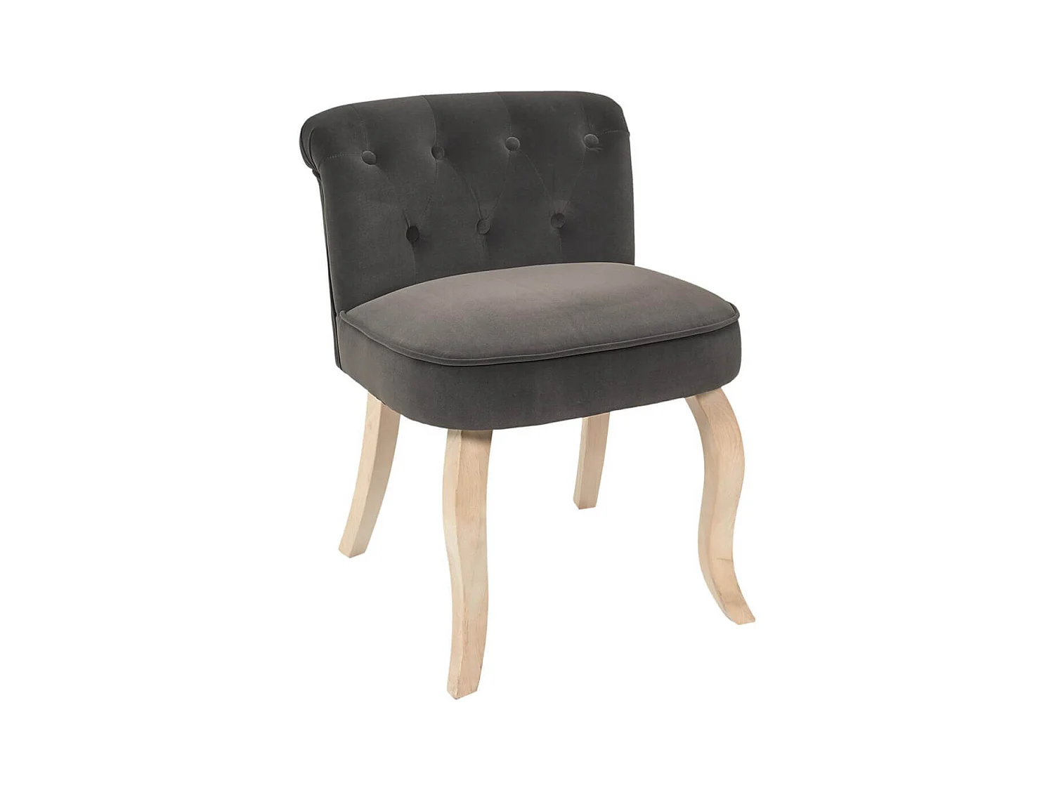 NORA - Fauteuil Avec Dossier Capitonné Velours Anthracite