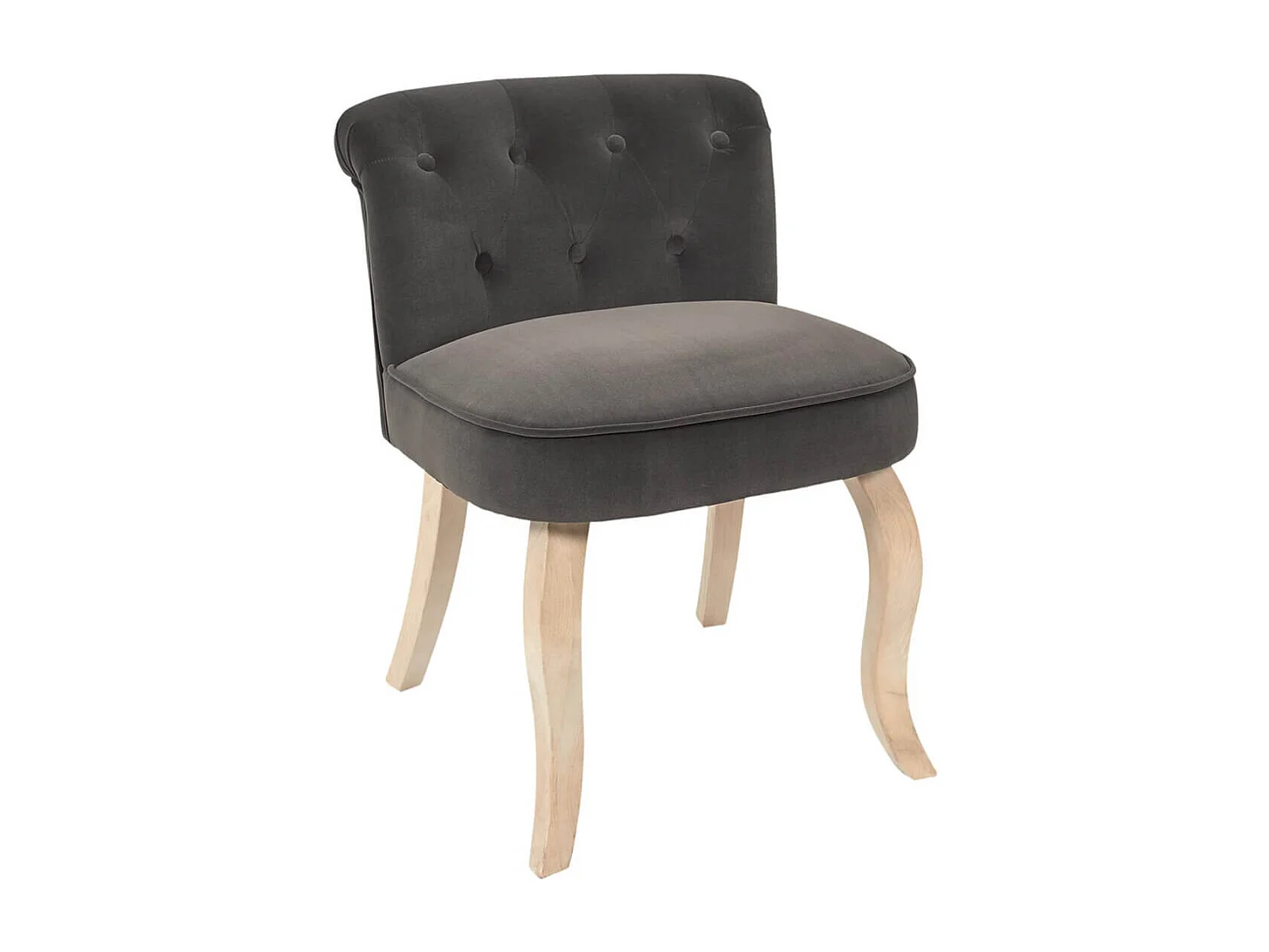 NORA - Fauteuil Avec Dossier Capitonné Velours Anthracite