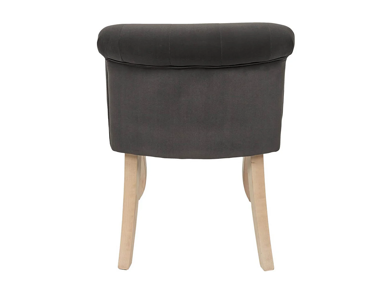 NORA - Fauteuil Avec Dossier Capitonné Velours Anthracite