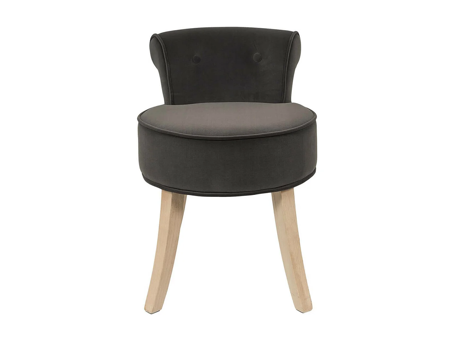 NORA - Tabouret Avec Dossier Capitonné Velours Anthracite