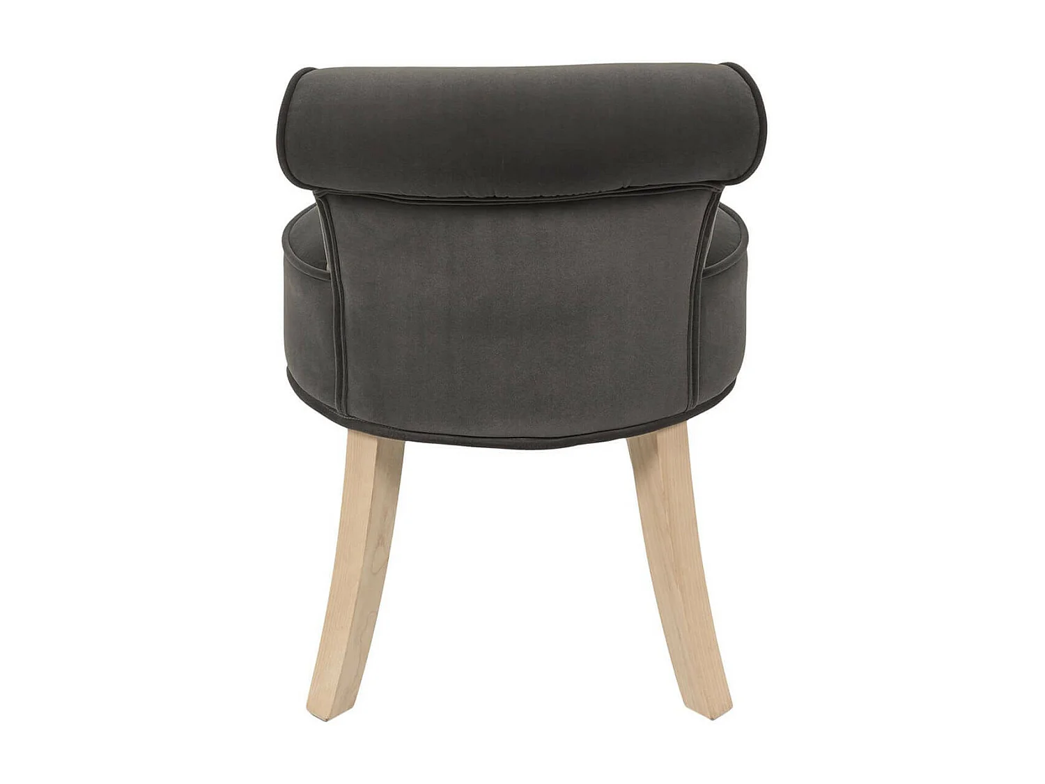 NORA - Tabouret Avec Dossier Capitonné Velours Anthracite