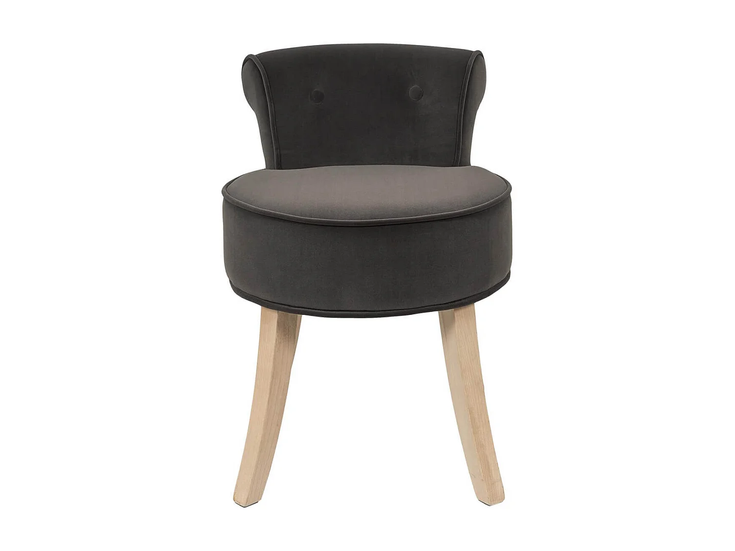 NORA - Tabouret Avec Dossier Capitonné Velours Anthracite