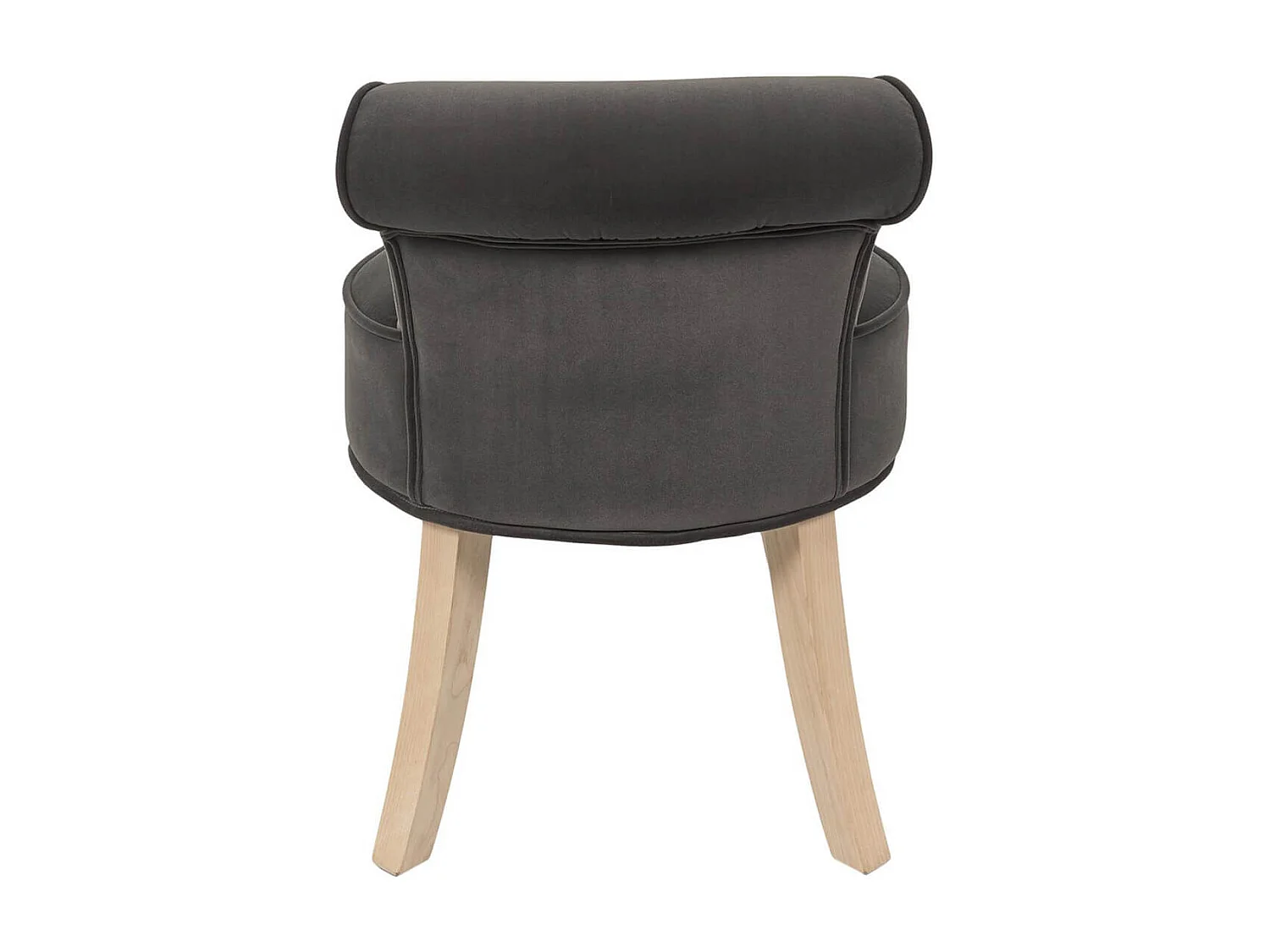 NORA - Tabouret Avec Dossier Capitonné Velours Anthracite