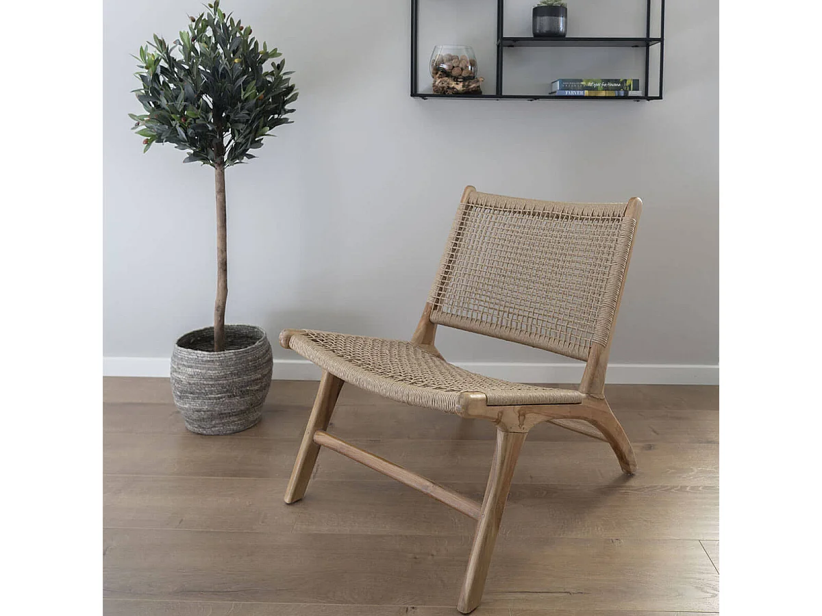 WINDLEY - Fauteuil en Teck Massif et Résine Tressée