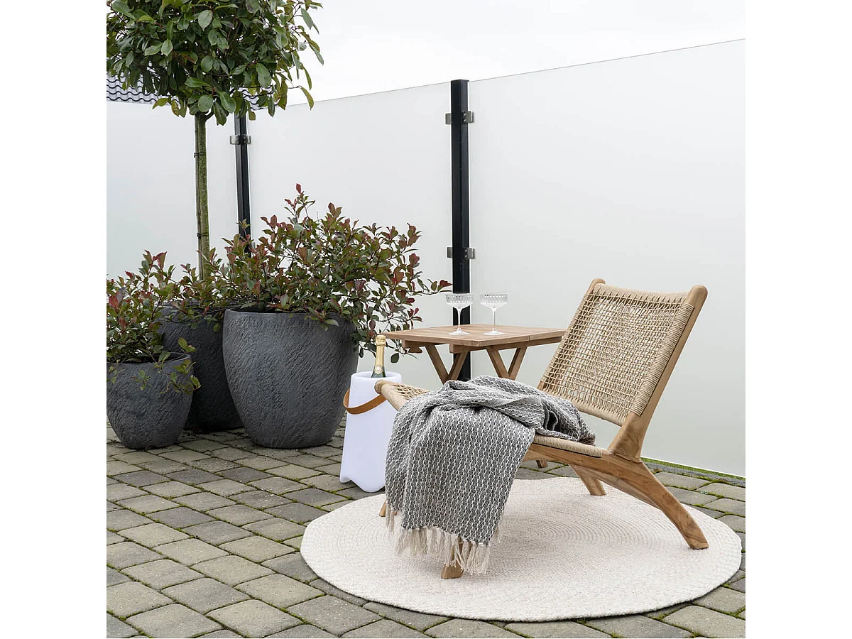 WINDLEY - Fauteuil en Teck Massif et Résine Tressée