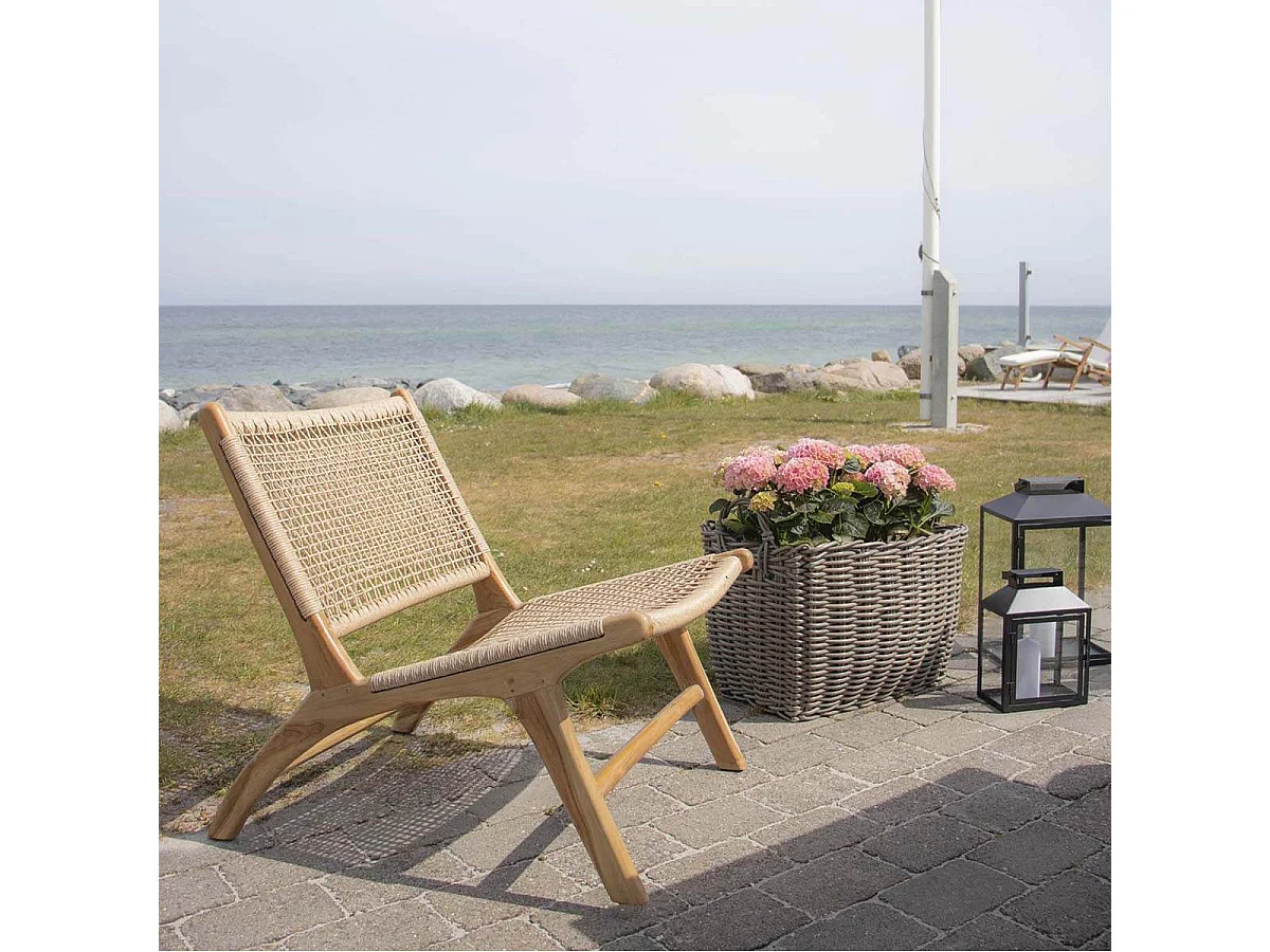 WINDLEY - Fauteuil en Teck Massif et Résine Tressée