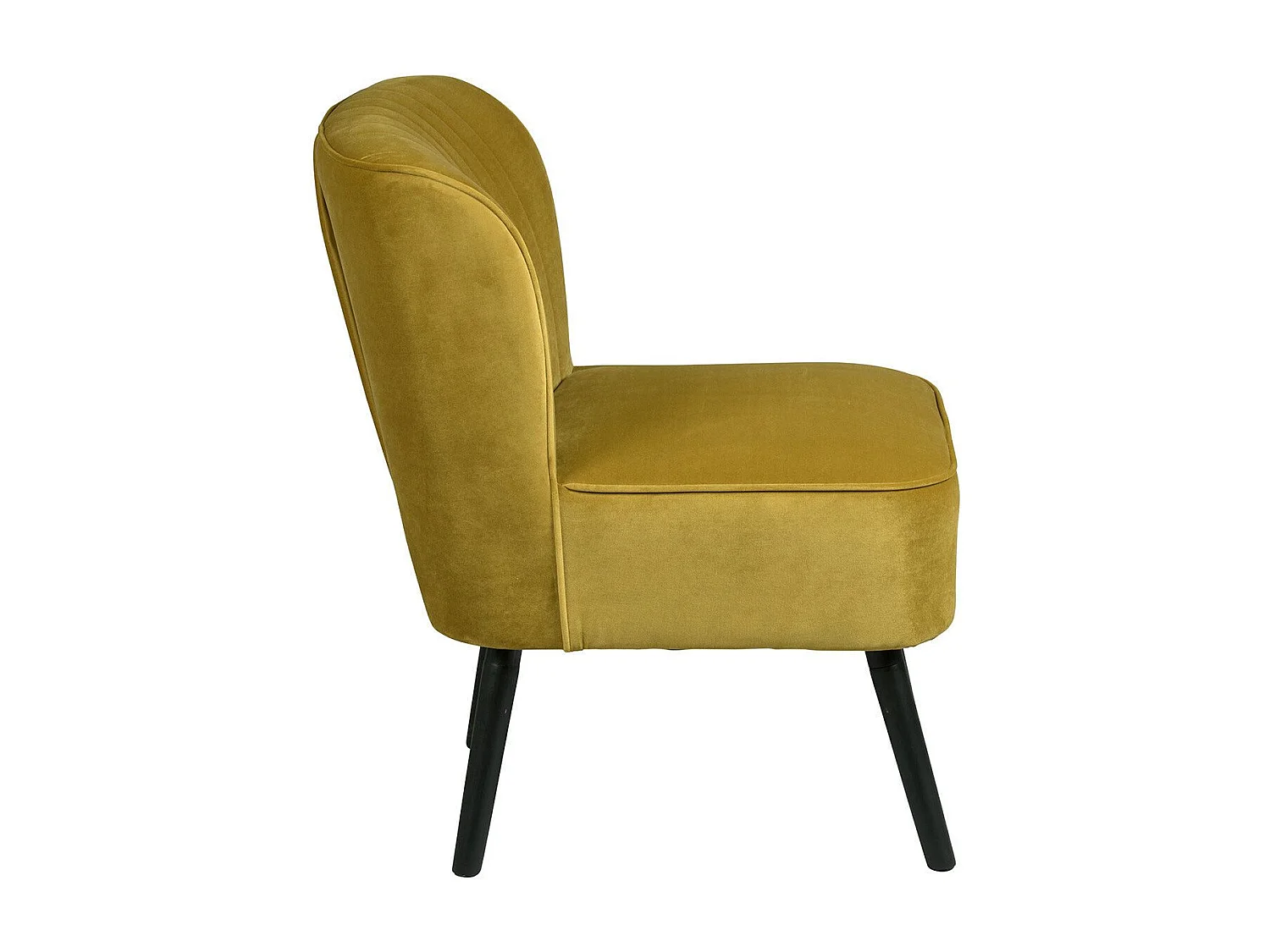 MATILA - Fauteuil Jaune Piètement Laqué Noir