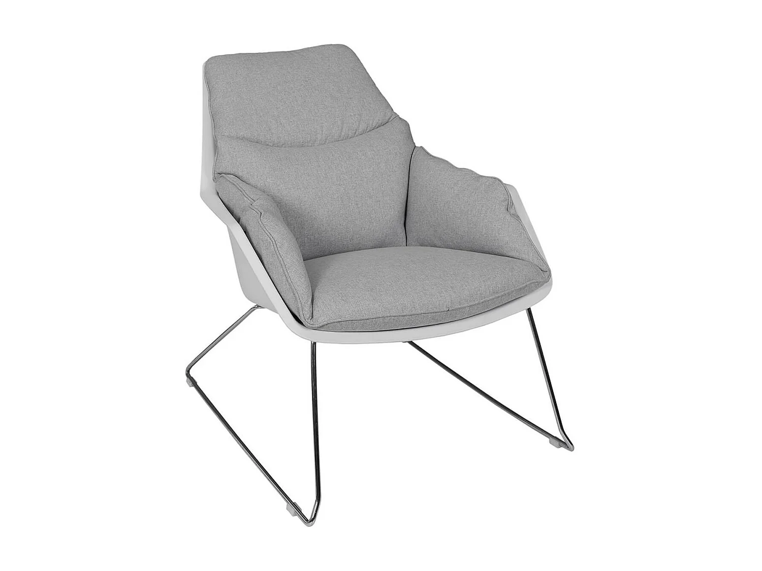 LOUNGE - Fauteuil Incliné Gris Coque Blanche