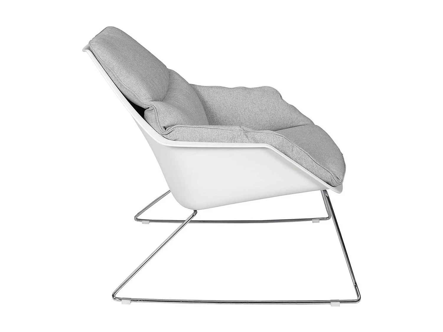 LOUNGE - Fauteuil Incliné Gris Coque Blanche