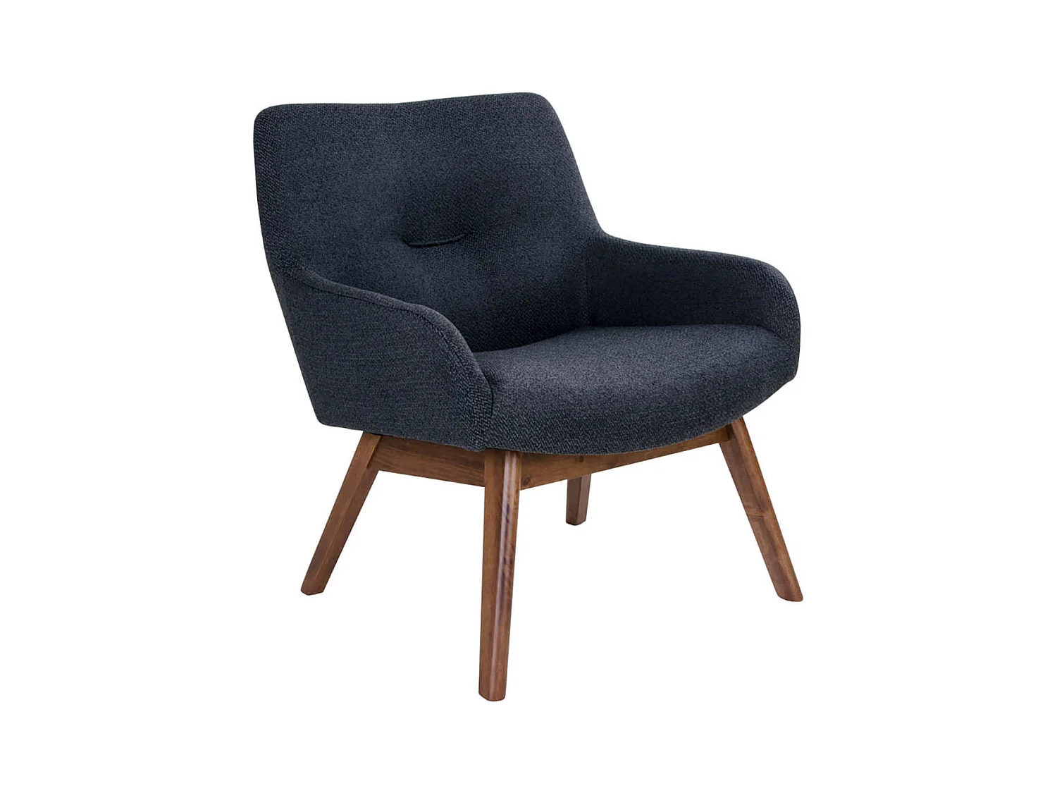 HARROW - Fauteuil Noyer Massif Naturel et Tissu Gris Foncé