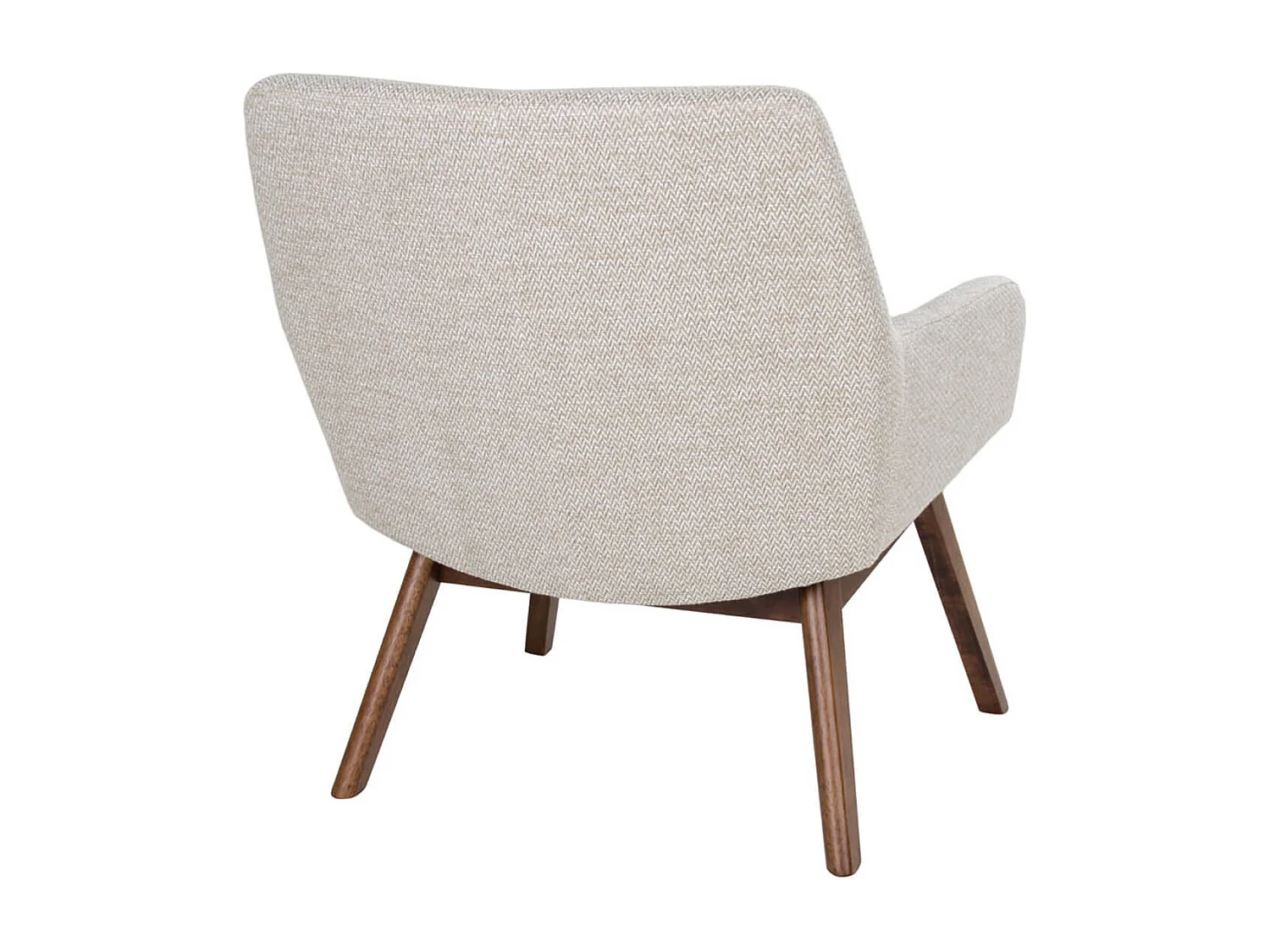 HARROW - Fauteuil Noyer Massif Naturel et Tissu Sable