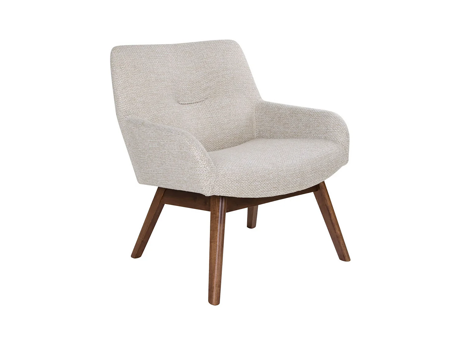 HARROW - Fauteuil Noyer Massif Naturel et Tissu Sable