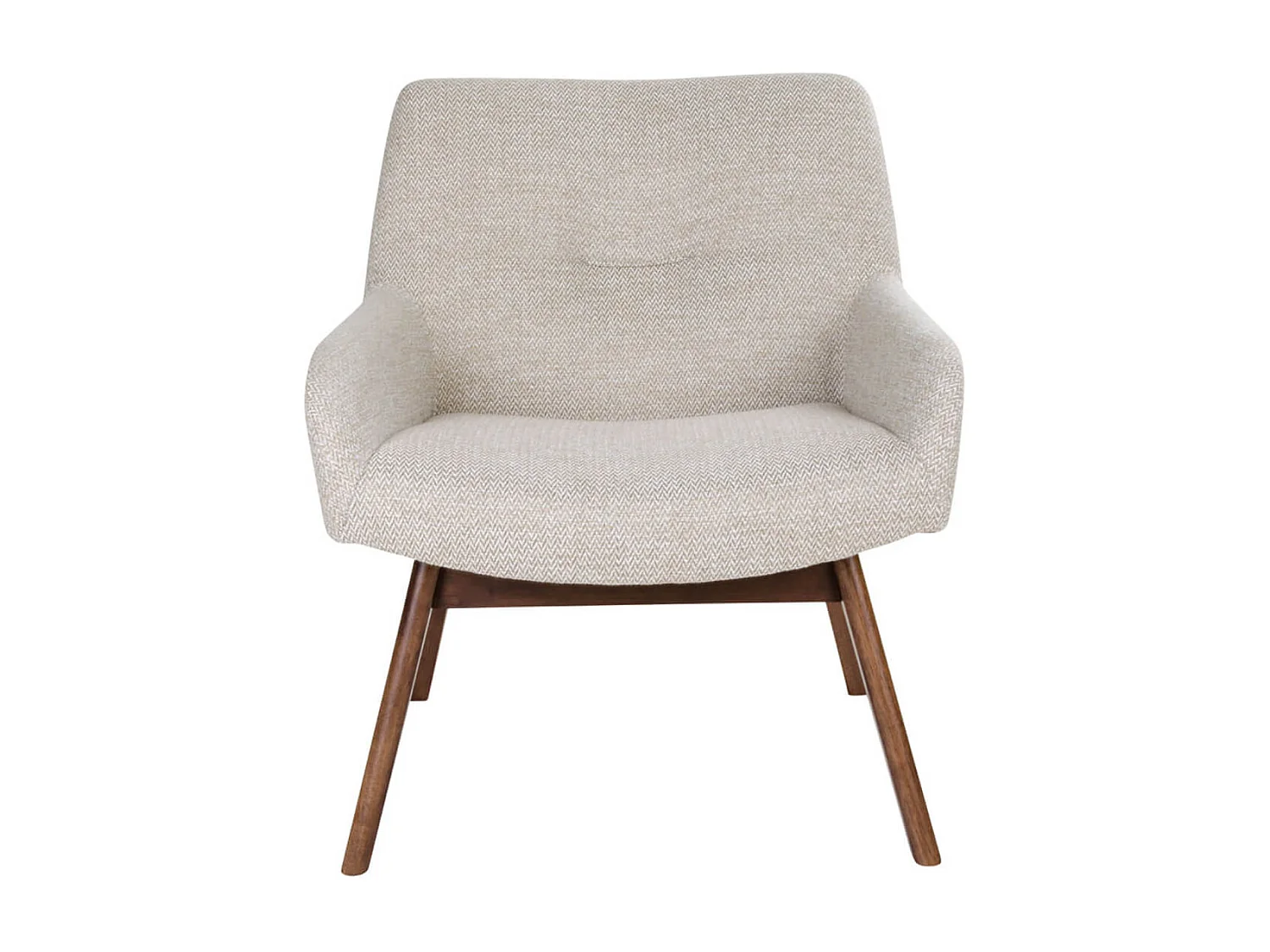 HARROW - Fauteuil Noyer Massif Naturel et Tissu Sable