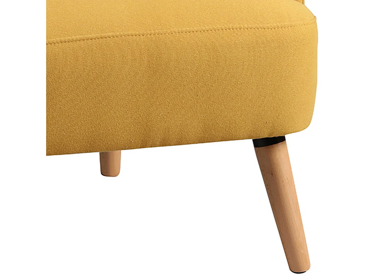TEODORE - Fauteuil Rembourré Tissu Jaune