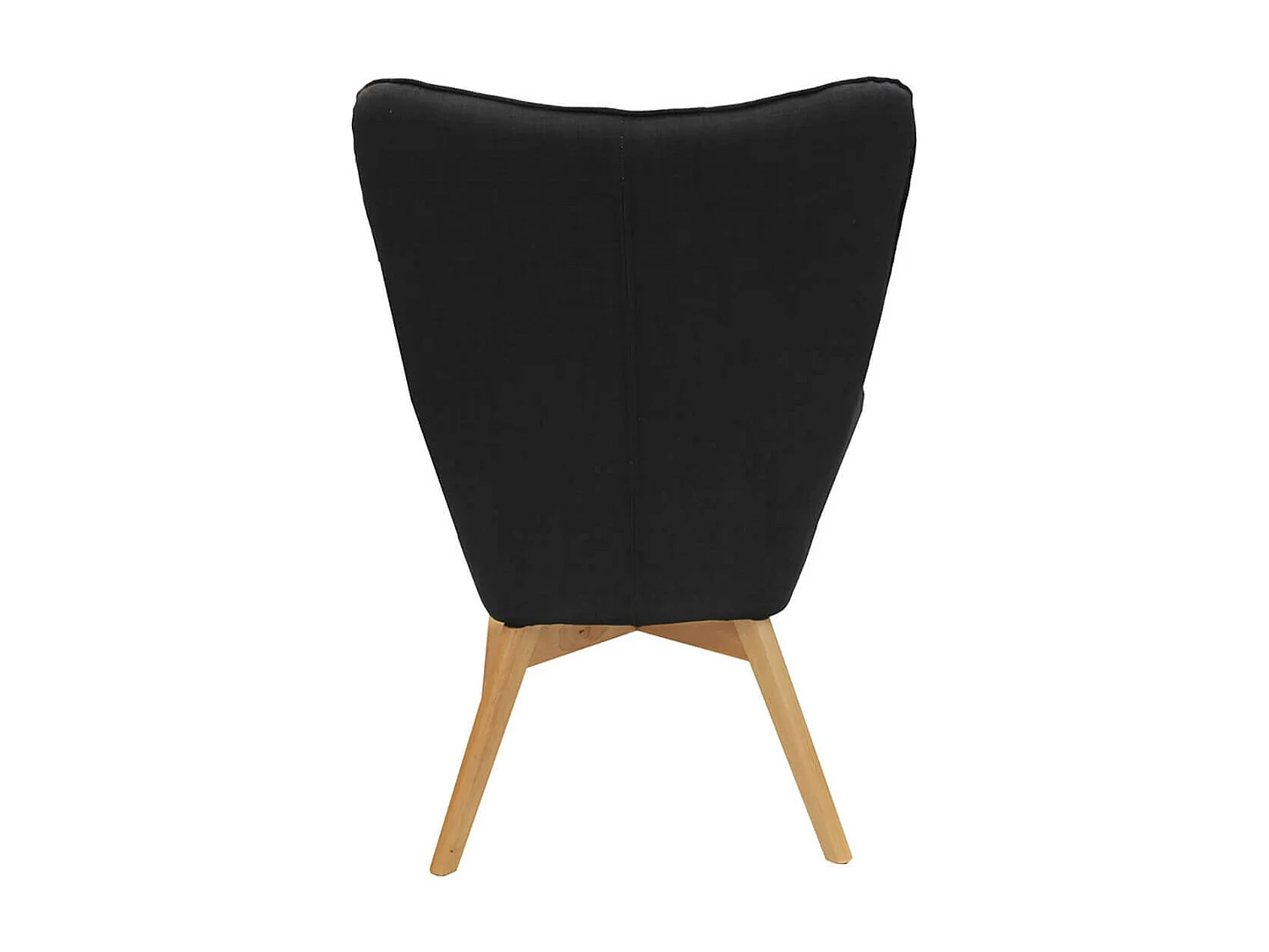 HAYNA - Fauteuil Noir et Piétement Naturel